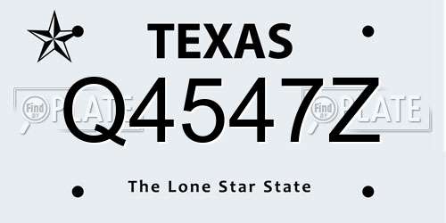 Q4547Z Texas License Plate