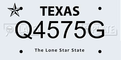 Q4575G Texas License Plate