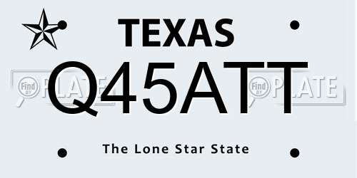 Q45ATT Texas License Plate