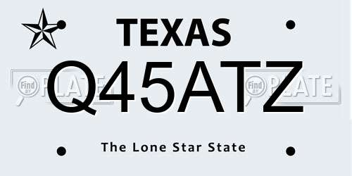 Q45ATZ Texas License Plate