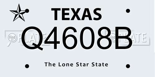 Q4608B Texas License Plate