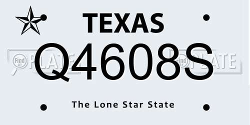 Q4608S Texas License Plate