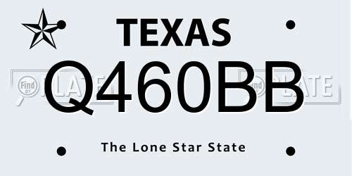Q460BB Texas License Plate