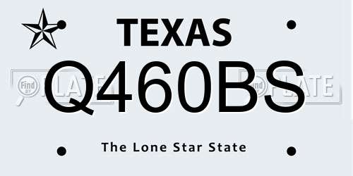 Q460BS Texas License Plate