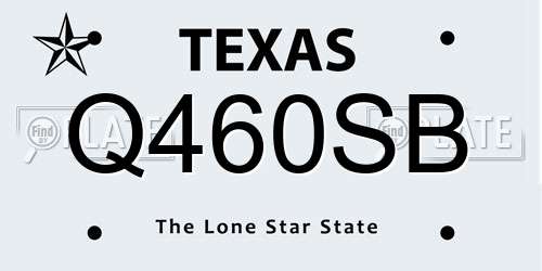Q460SB Texas License Plate