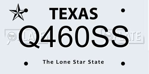 Q460SS Texas License Plate