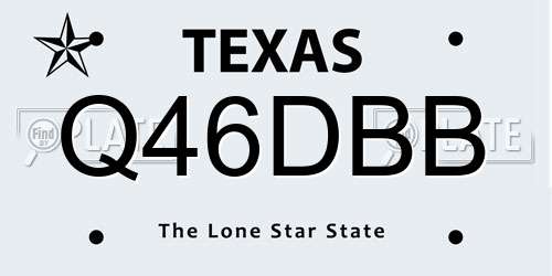 Q46DBB Texas License Plate