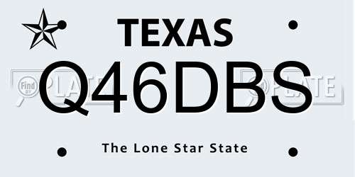 Q46DBS Texas License Plate