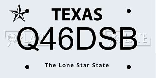 Q46DSB Texas License Plate
