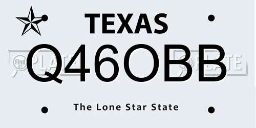 Q46OBB Texas License Plate