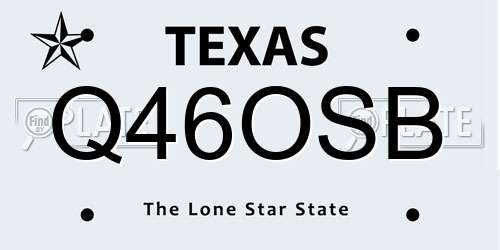Q46OSB Texas License Plate