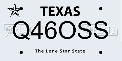 Q46OSS Texas License Plate