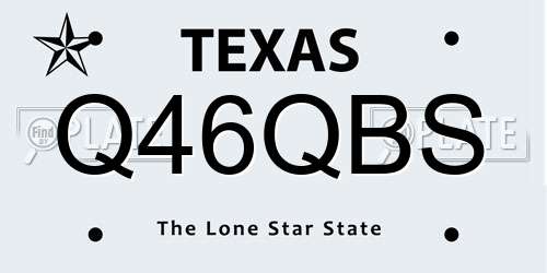 Q46QBS Texas License Plate