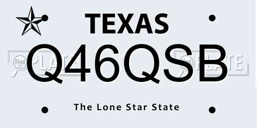 Q46QSB Texas License Plate