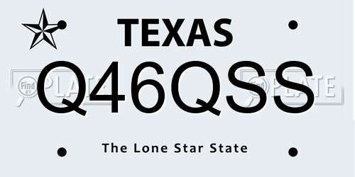 Q46QSS Texas License Plate
