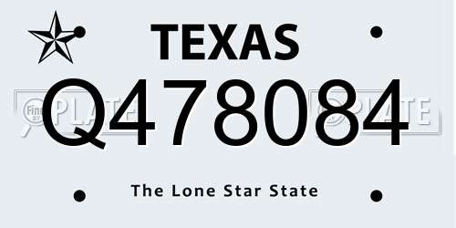 Q478084 Texas License Plate