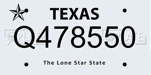 Q478550 Texas License Plate