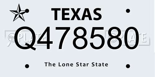 Q478580 Texas License Plate