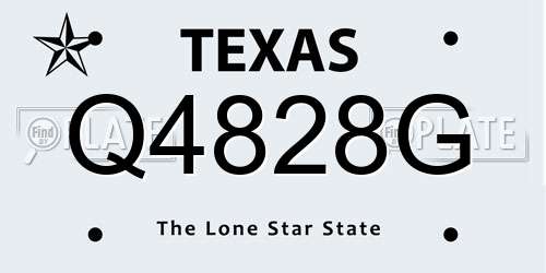 Q4828G Texas License Plate