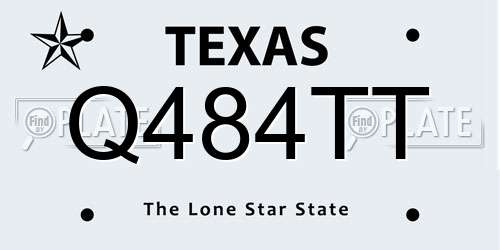 Q484TT Texas License Plate