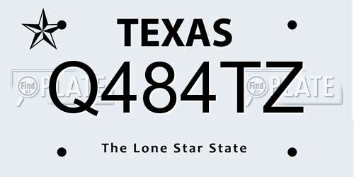 Q484TZ Texas License Plate