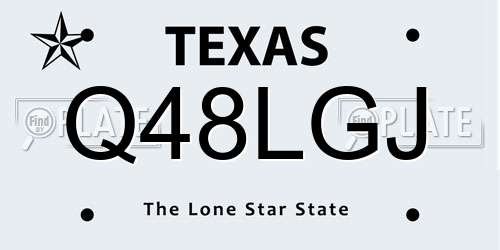 Q48LGJ Texas License Plate
