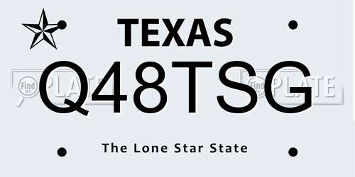 Q48TSG Texas License Plate