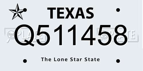 Q511458 Texas License Plate