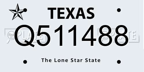 Q511488 Texas License Plate