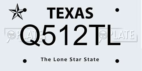 Q512TL Texas License Plate