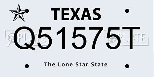 Q51575T Texas License Plate