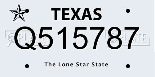 Q515787 Texas License Plate