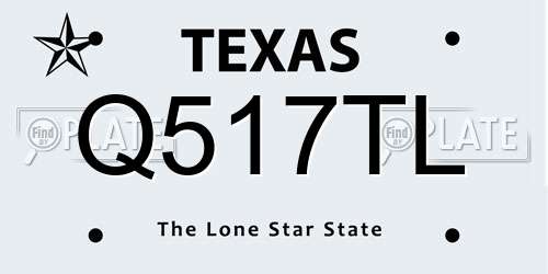 Q517TL Texas License Plate