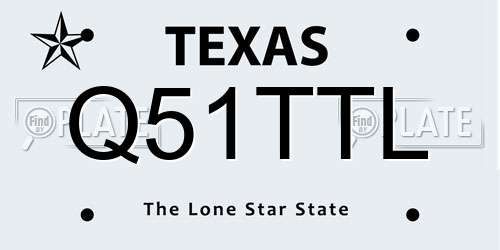 Q51TTL Texas License Plate