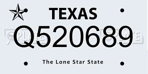Q520689 Texas License Plate