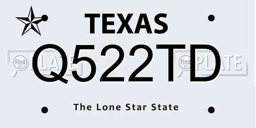 Q522TD Texas License Plate