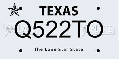 Q522TO Texas License Plate