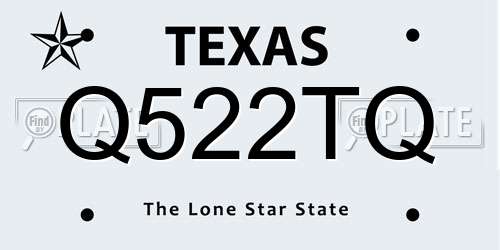 Q522TQ Texas License Plate