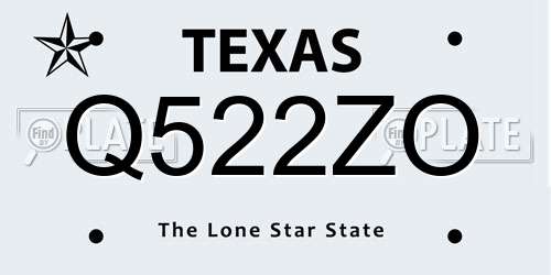 Q522ZO Texas License Plate
