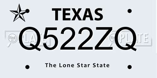 Q522ZQ Texas License Plate