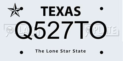 Q527TO Texas License Plate
