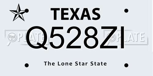 Q528ZI Texas License Plate