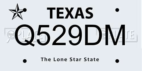 Q529DM Texas License Plate