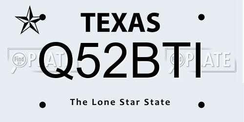 Q52BTI Texas License Plate