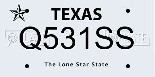 Q531SS Texas License Plate
