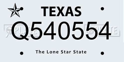 Q540554 Texas License Plate