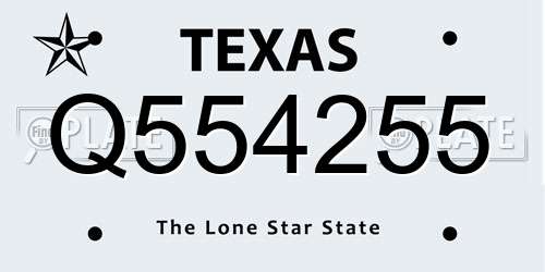 Q554255 Texas License Plate