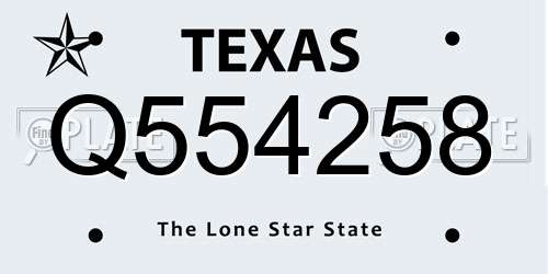 Q554258 Texas License Plate