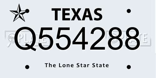 Q554288 Texas License Plate