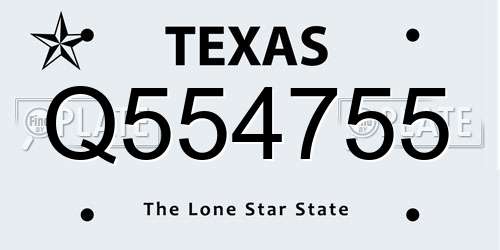 Q554755 Texas License Plate